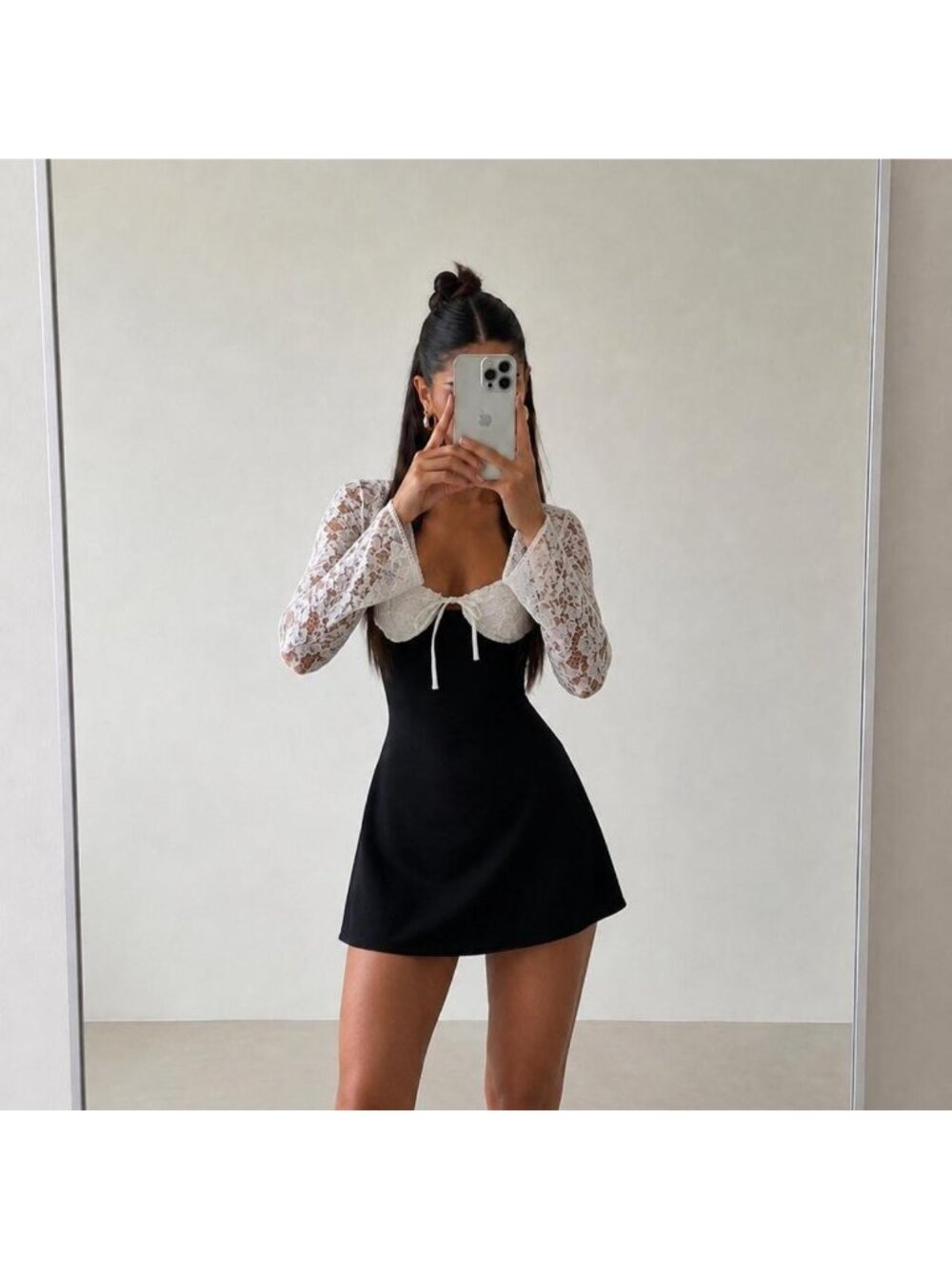 Babyboo Jacinta Black + White Corset Mini Dress Size L NWT